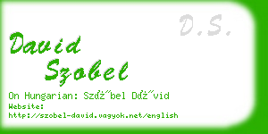 david szobel business card